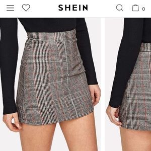 Shein plaid skirt